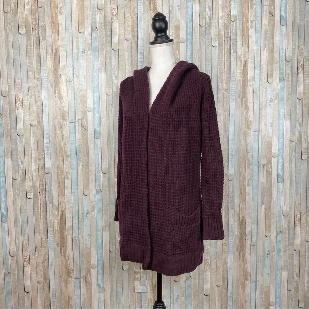 Vince XS Wool Cashmere Waffle Knit Sofia Hooded Cardigan Duster Sweater $550 - Picture 2 of 9